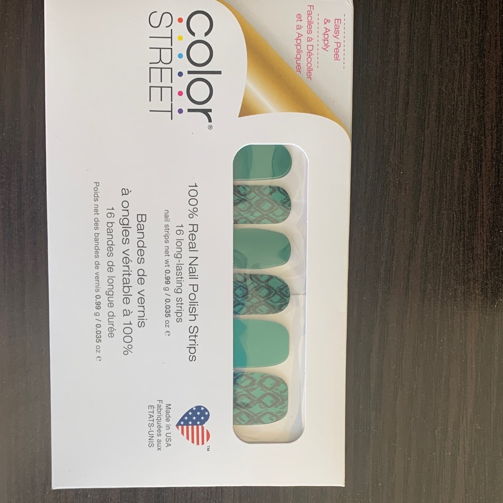 Color Street Nail Polish Strips - Teal and Gold